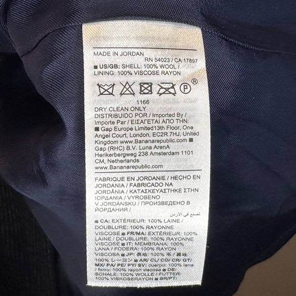 Banana Republic Italian wool midi Navy Pinstripe pencil Skirt 10 - Picture 10 of 14